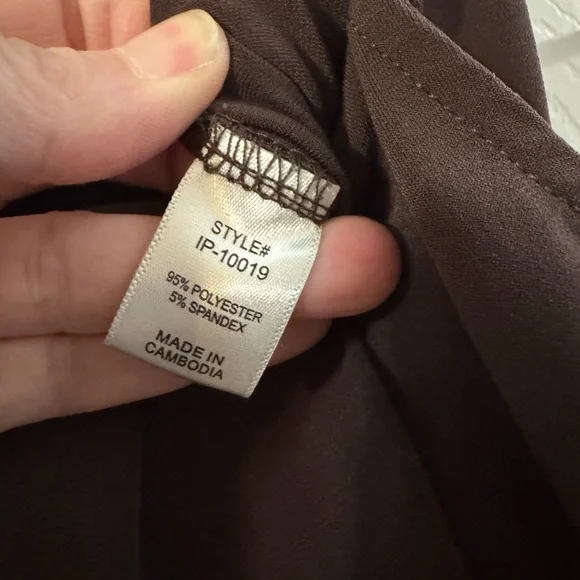 Zenana Outfitters Dark Brown Pull-On Straight Leg Trousers - Picture 6 of 7